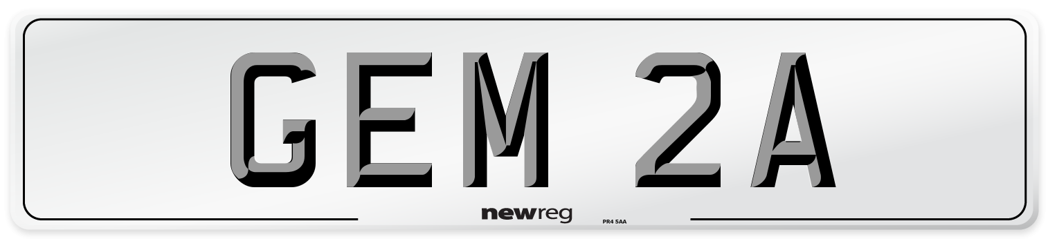 GEM 2A Number Plate from New Reg